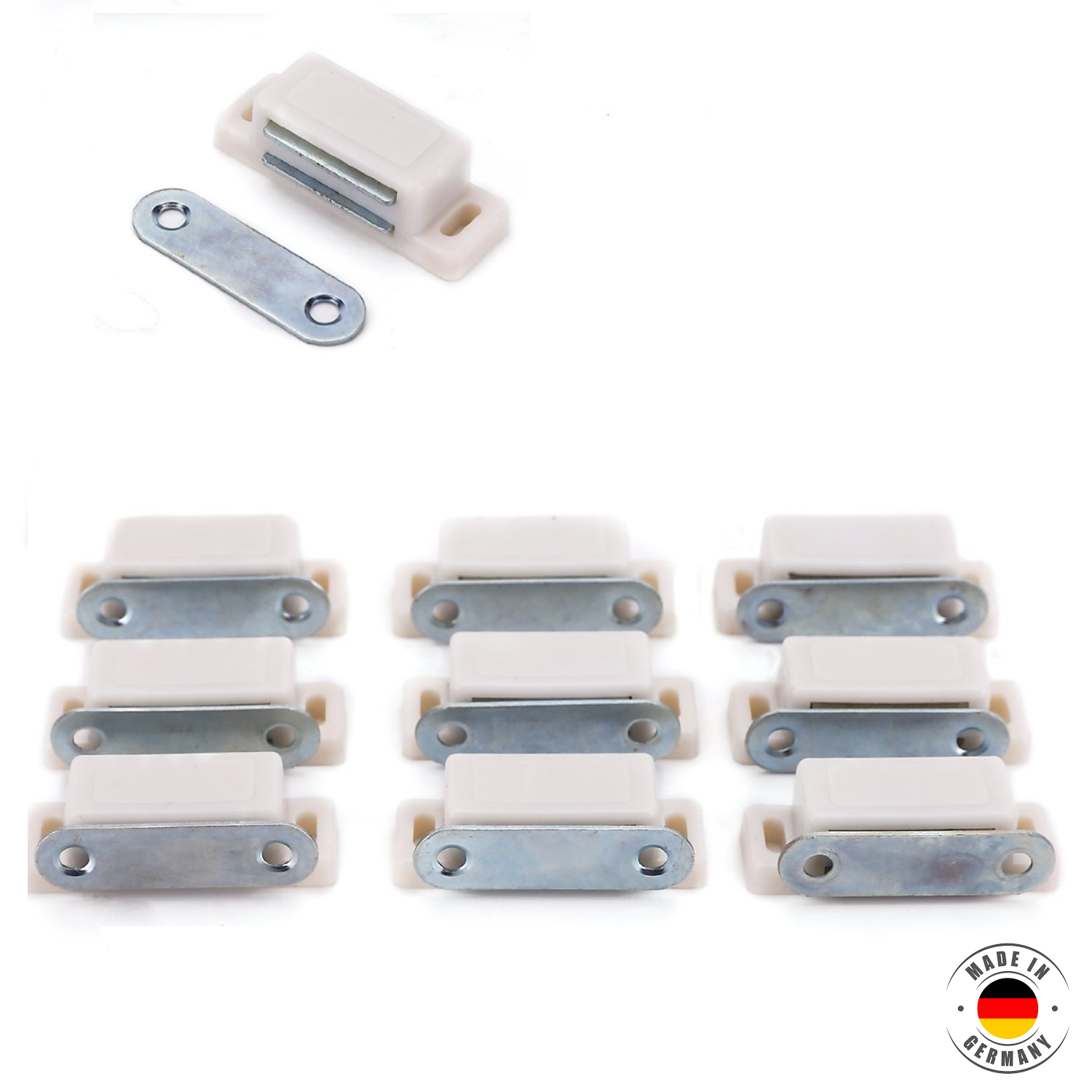 10 x Magnetschnäpper - MADE IN GERMANY - Schrank-Türmagnet Magnet-Schnapper Möbelmagnet Türverschluß