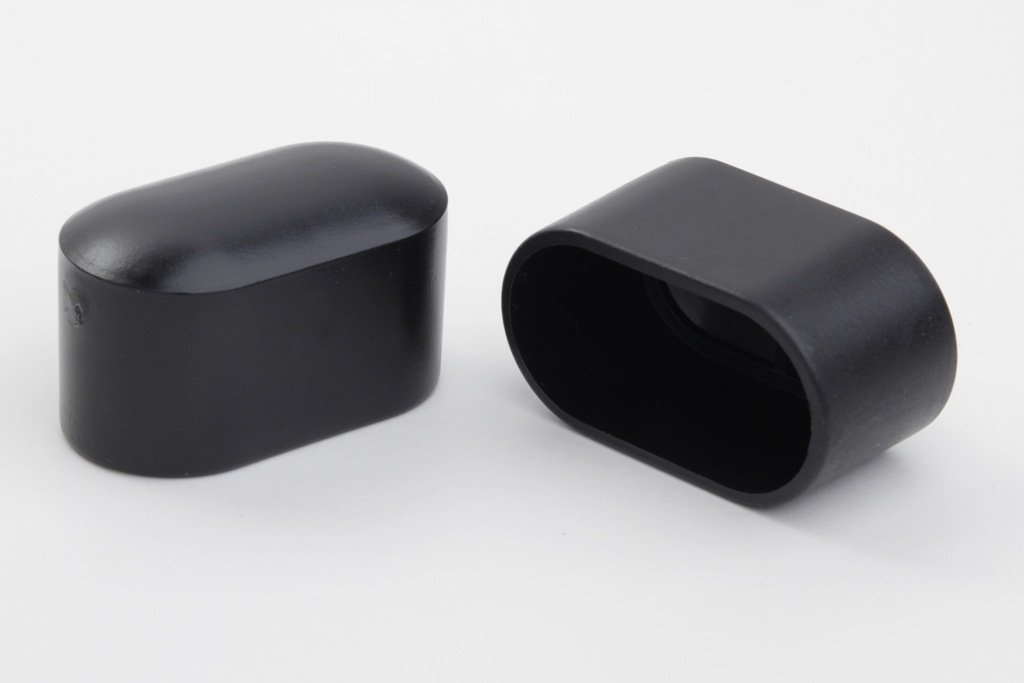 8 Stück Stuhlbeinkappe Stuhlbeinschutz Bodenschutz, 38 x 20 mm, schwarz, aus Kunststoff